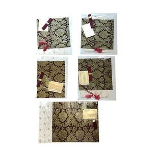 5 Victoria Secret vintage Gift Box Wrapping Tissue Paper Tassel Ribbon Gold